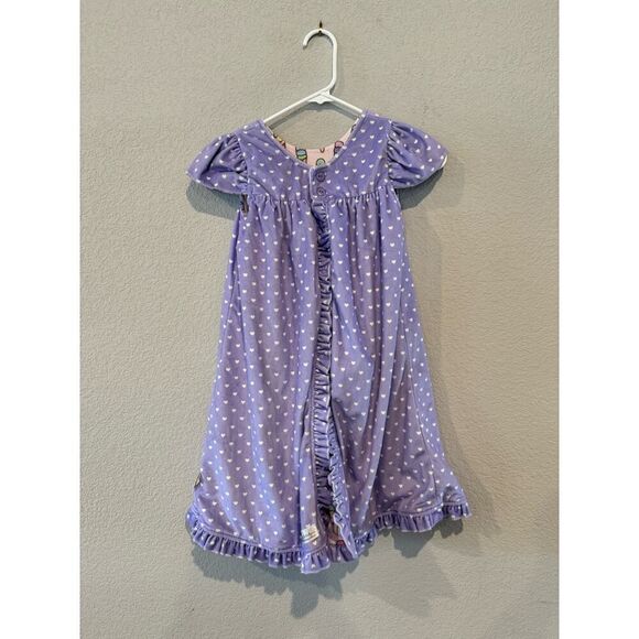 Lily & Londyn's Girl's Size 12Y Short Puffed Sleeves Reversible Dress Multicolor - Picture 3 of 7